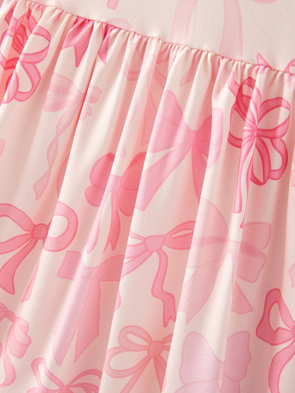 Isla - Pink Bow Print Flying Sleeve Dress