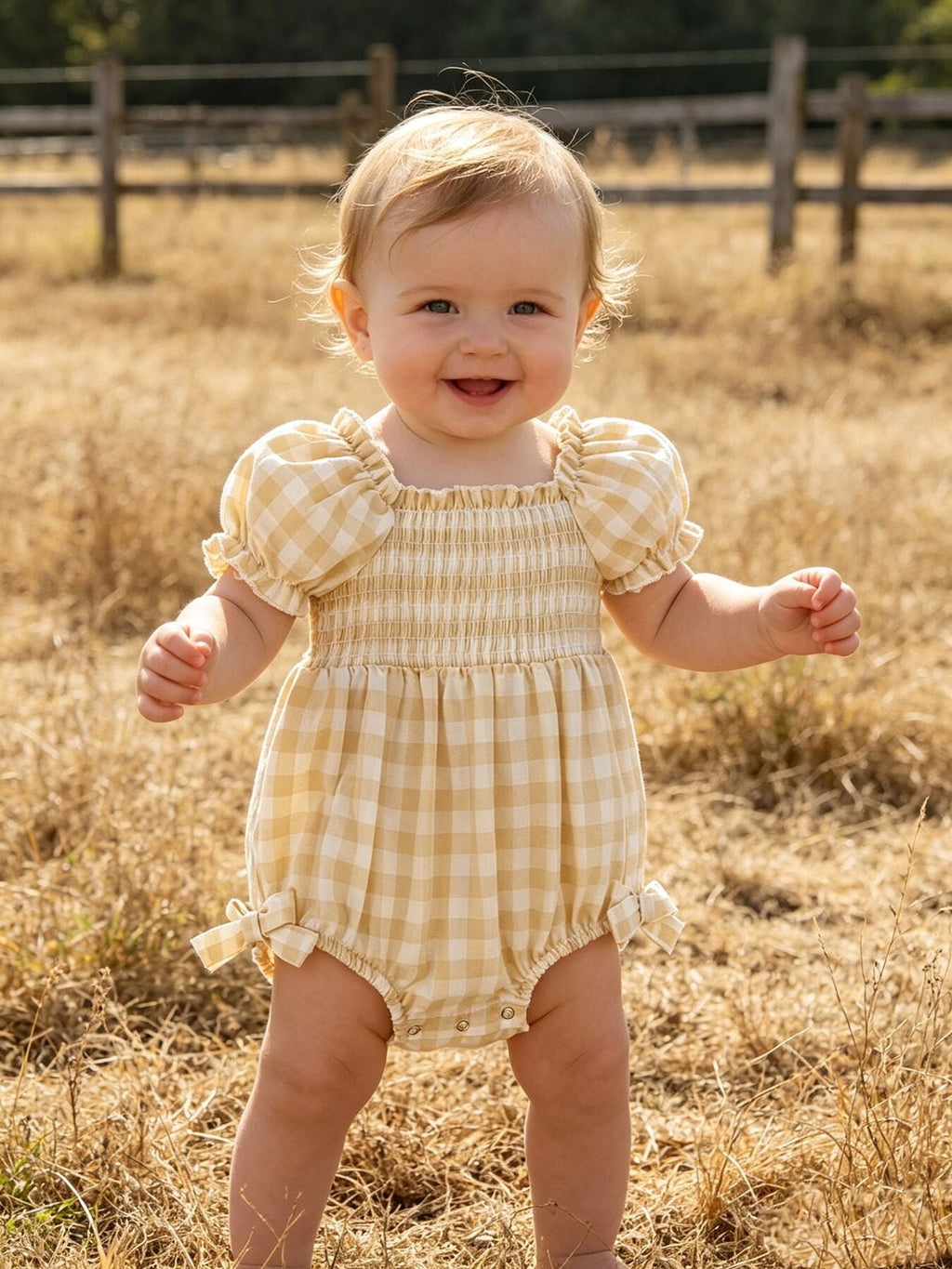 Mommy & Me Plaid Baby Girl Romper
