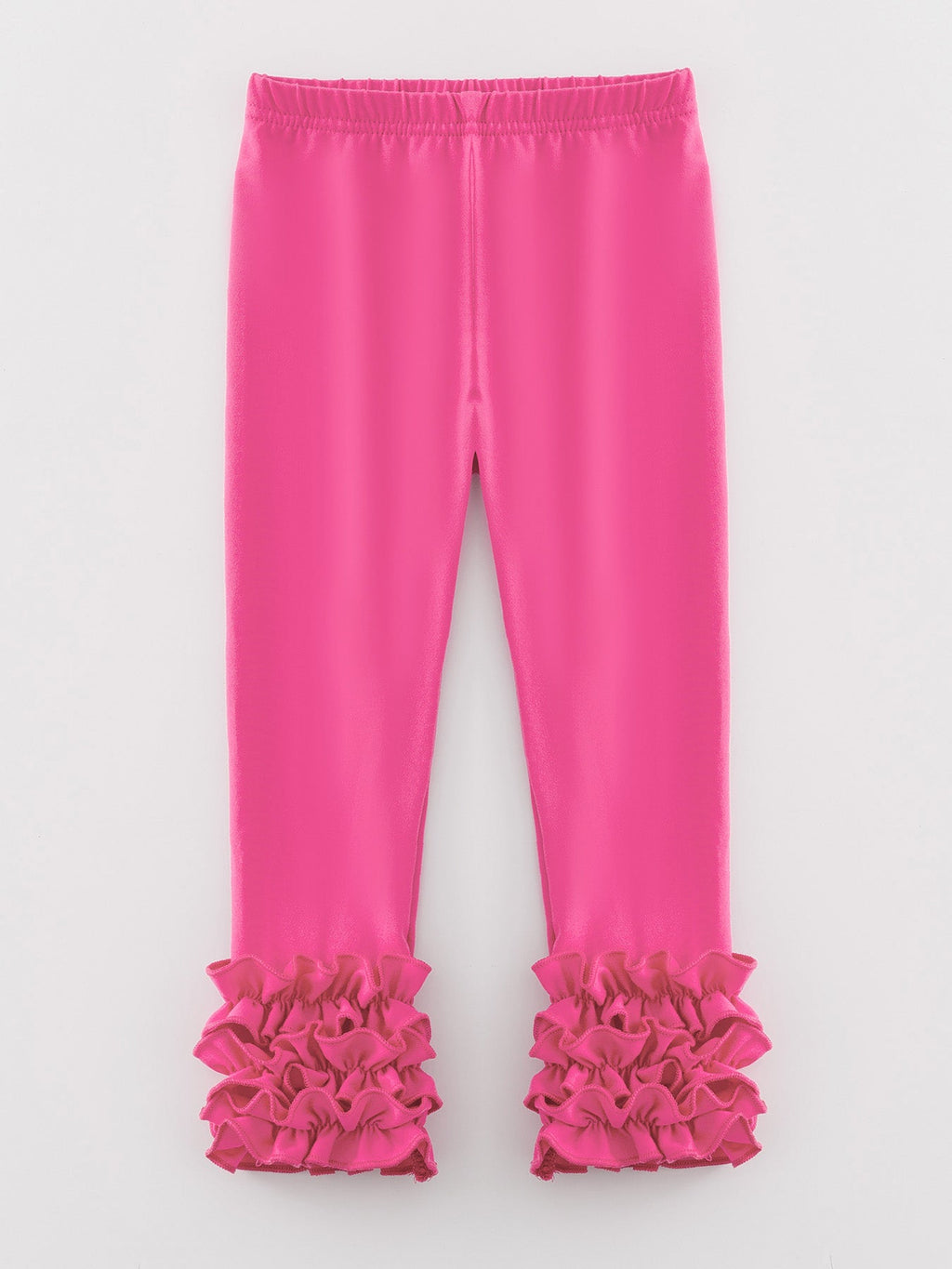 Lola - Milk Silk Ruffled Hot Pink Leggings