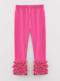 Lola - Milk Silk Ruffled Hot Pink Leggings