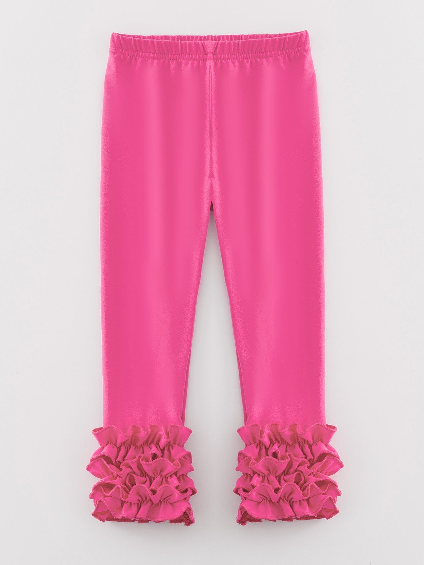 Lola - Milk Silk Ruffled Hot Pink Leggings