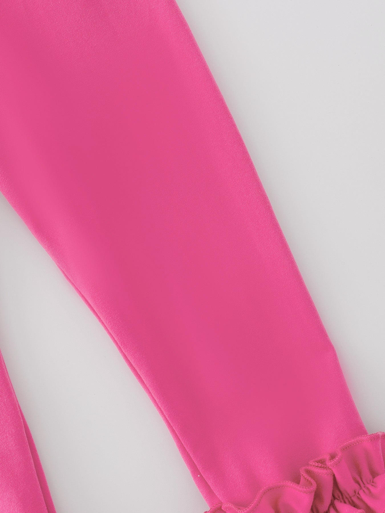 Lola - Milk Silk Ruffled Hot Pink Leggings