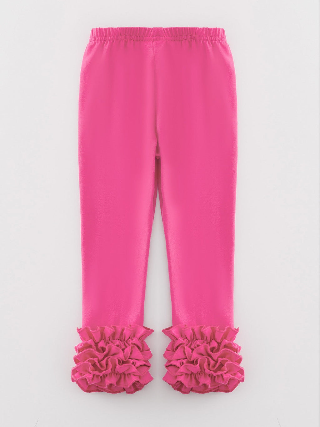 Lola - Milk Silk Ruffled Hot Pink Leggings