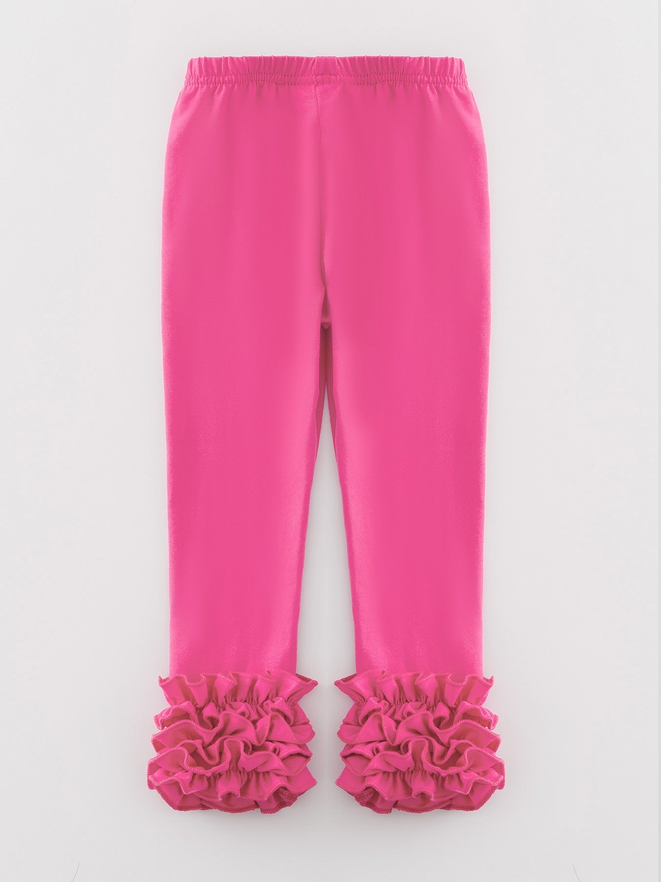 Lola - Milk Silk Ruffled Hot Pink Leggings
