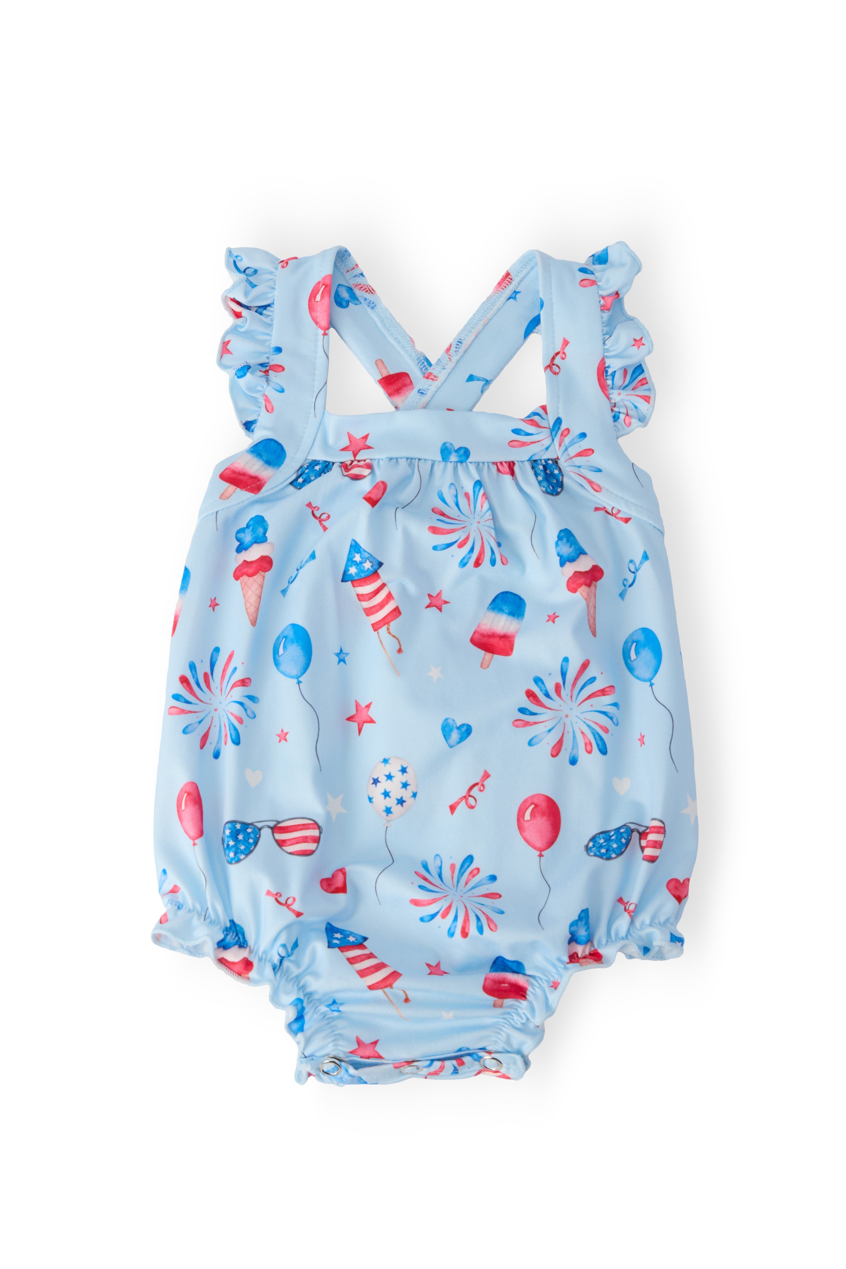 Baby You're a Firework - Ruffle Cross Back Romper