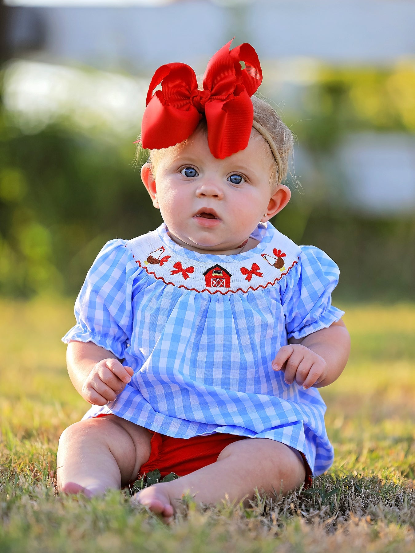 Kira Mini - Farm Embroidered Baby Girl’s Outfit