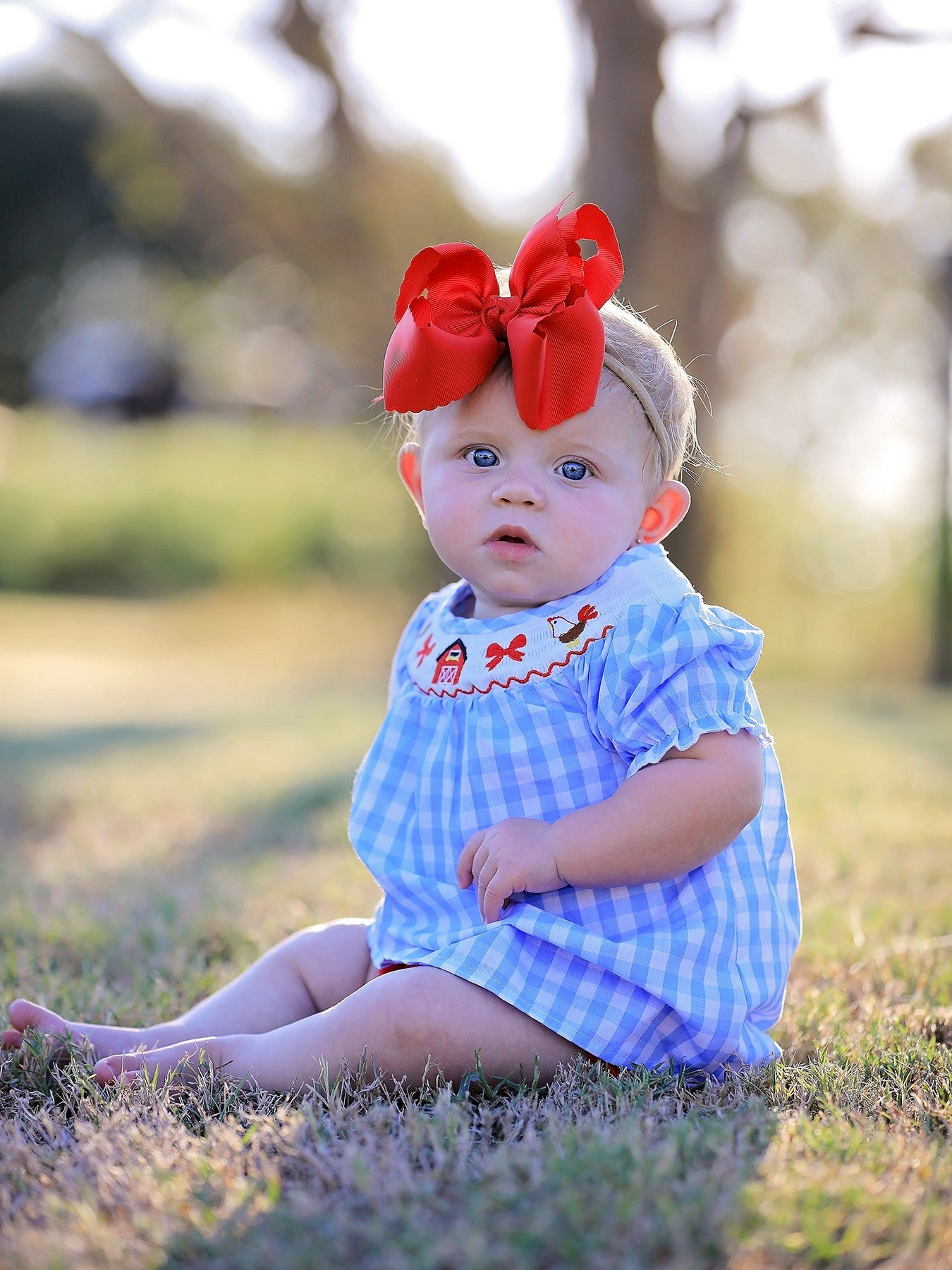 Kira Mini - Farm Embroidered Baby Girl’s Outfit