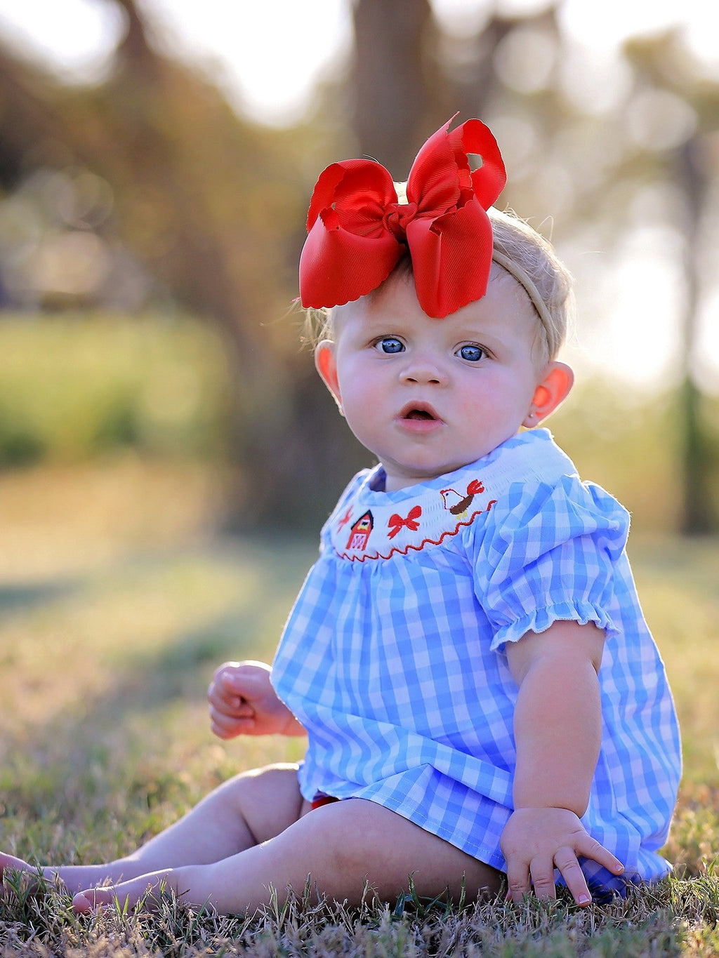 Kira Mini - Farm Embroidered Baby Girl’s Outfit