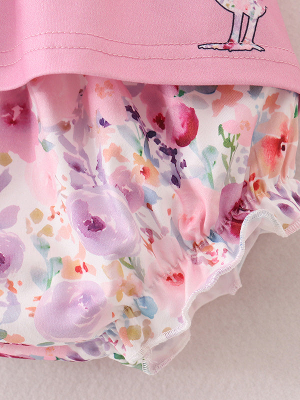 Kira Mini - Pink Baby Girls Farm Short Set