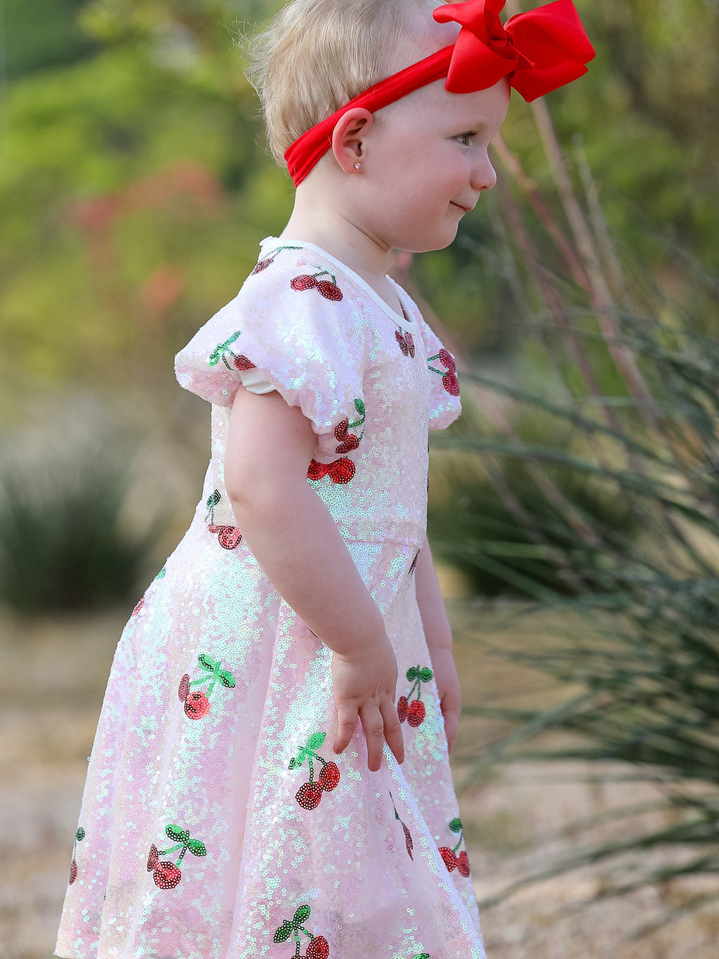 Nina - Girl's Cherry Sequins Dress