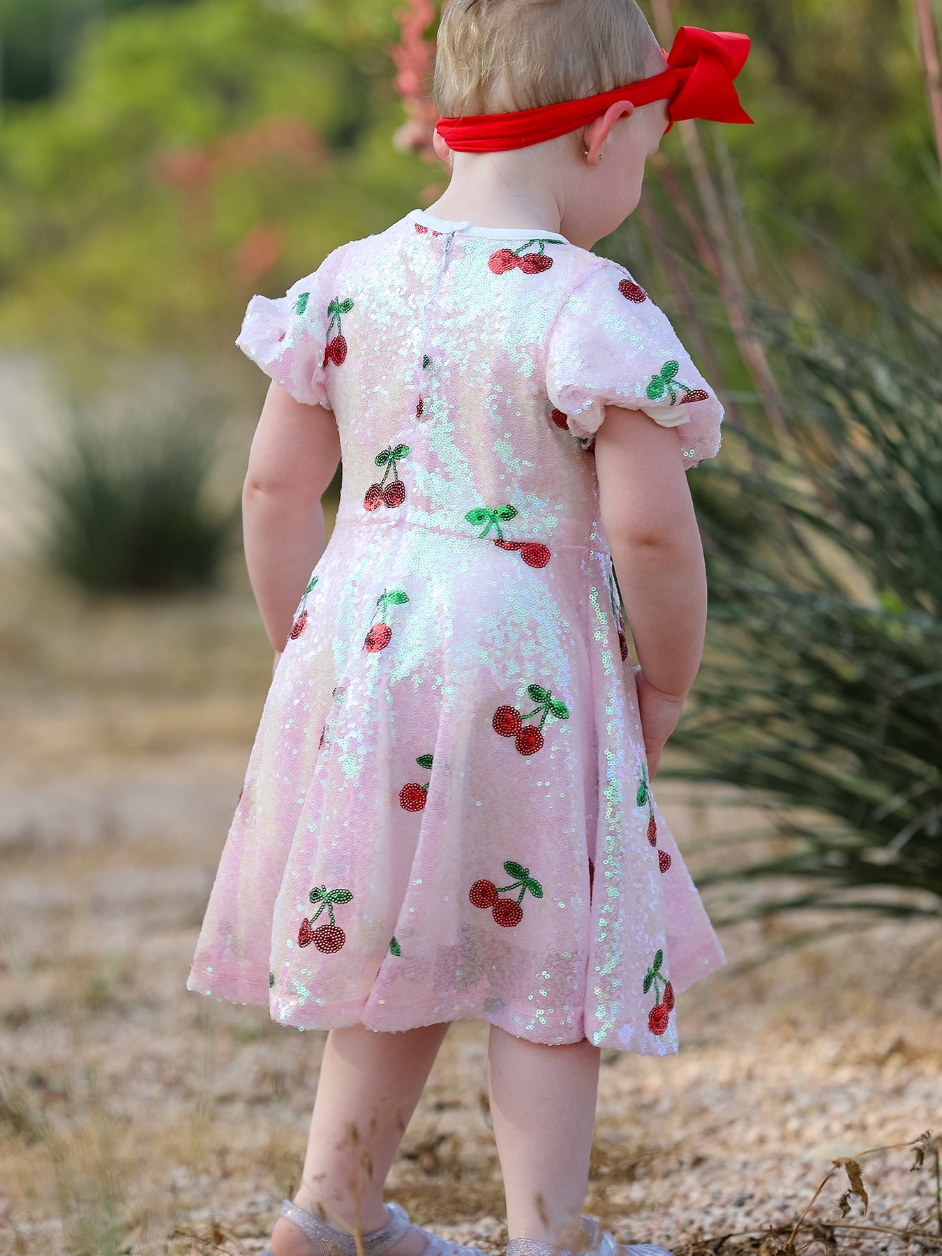 Nina - Girl's Cherry Sequins Dress