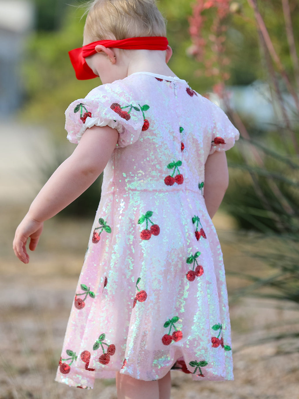 Nina - Girl's Cherry Sequins Dress