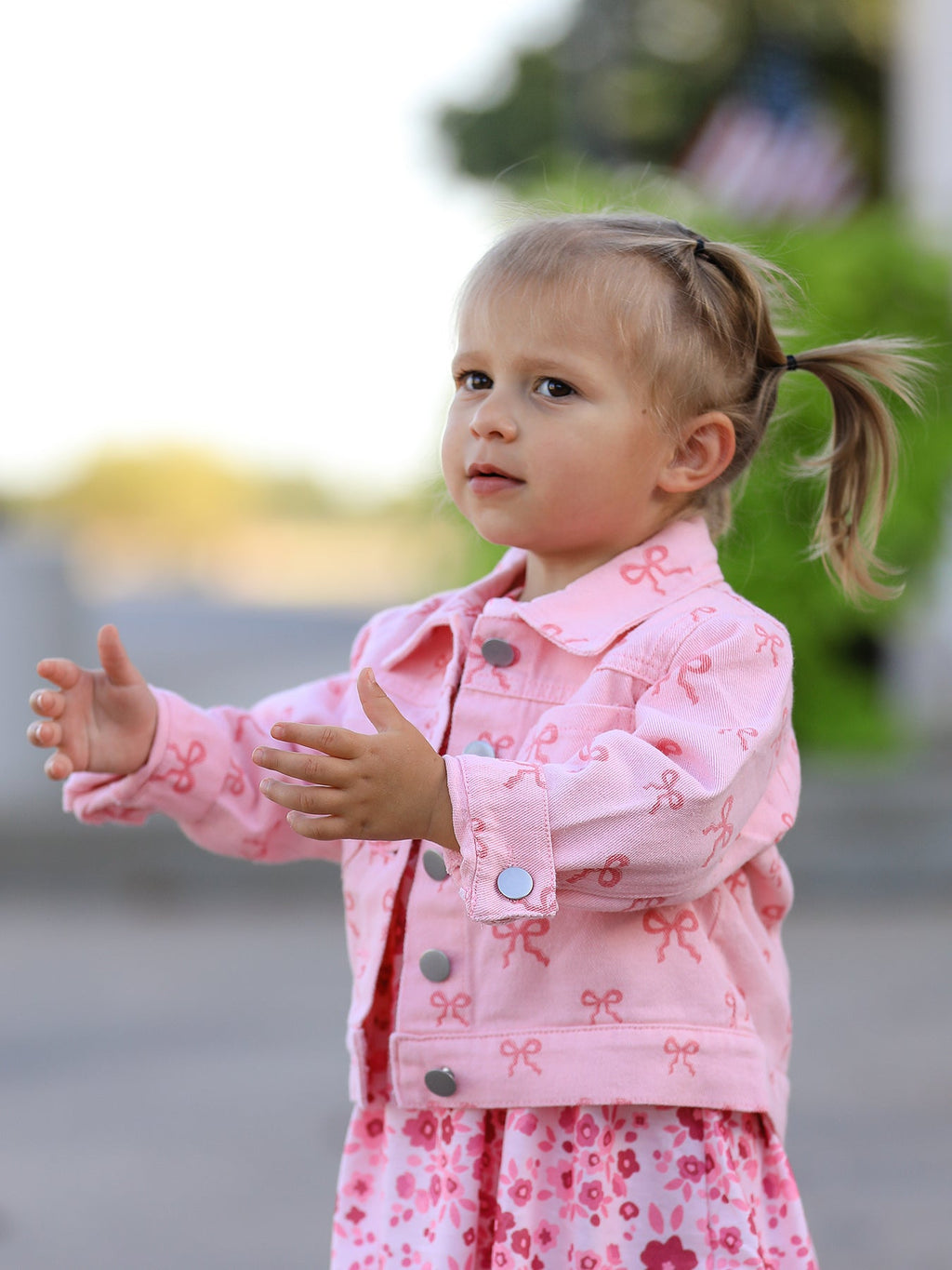 Riley - Girl's Denim Bow Jacket