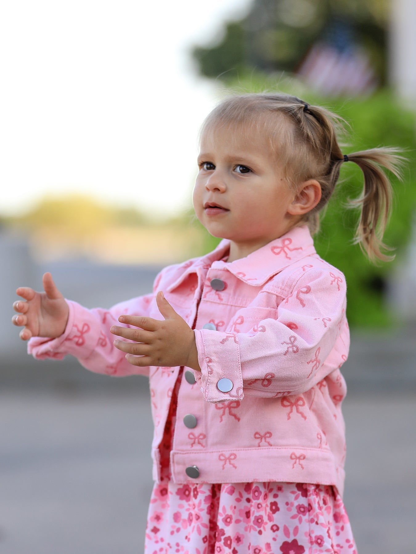 Riley - Girl's Denim Bow Jacket
