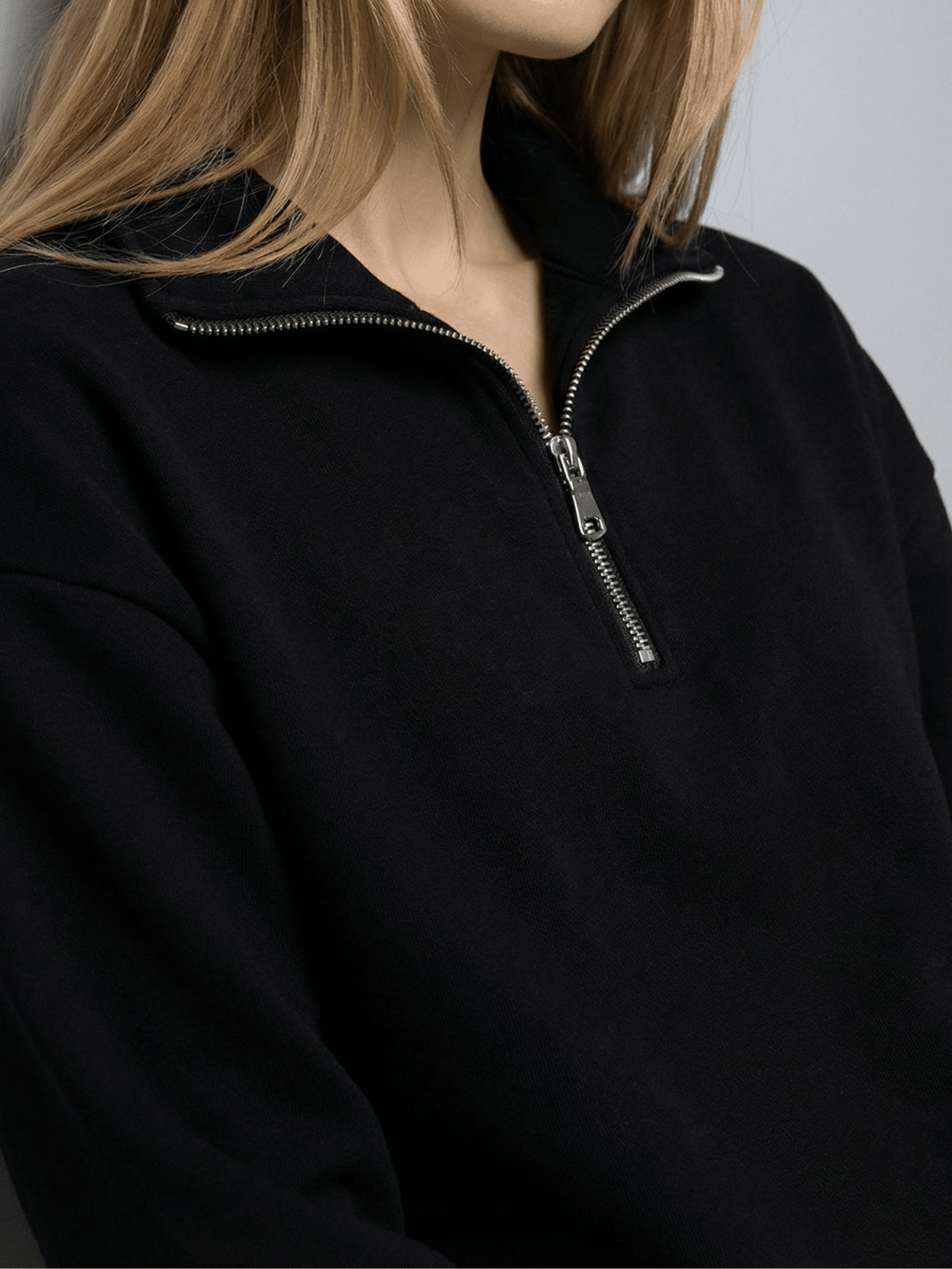 Sasha - Oversized Half-Zip Sweatshirt