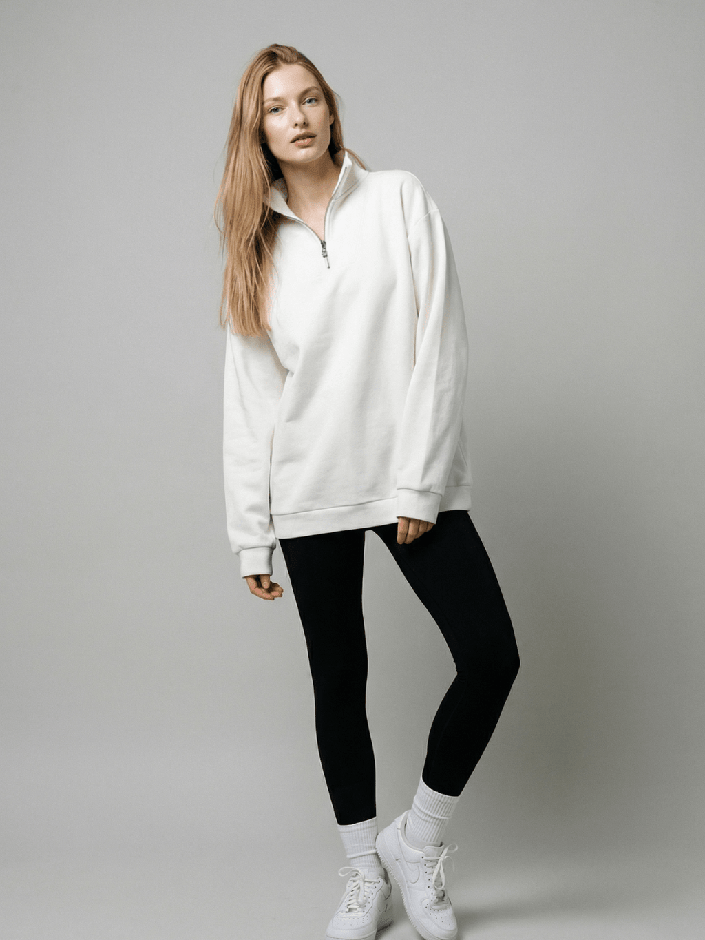Sasha - Oversized Half-Zip Sweatshirt