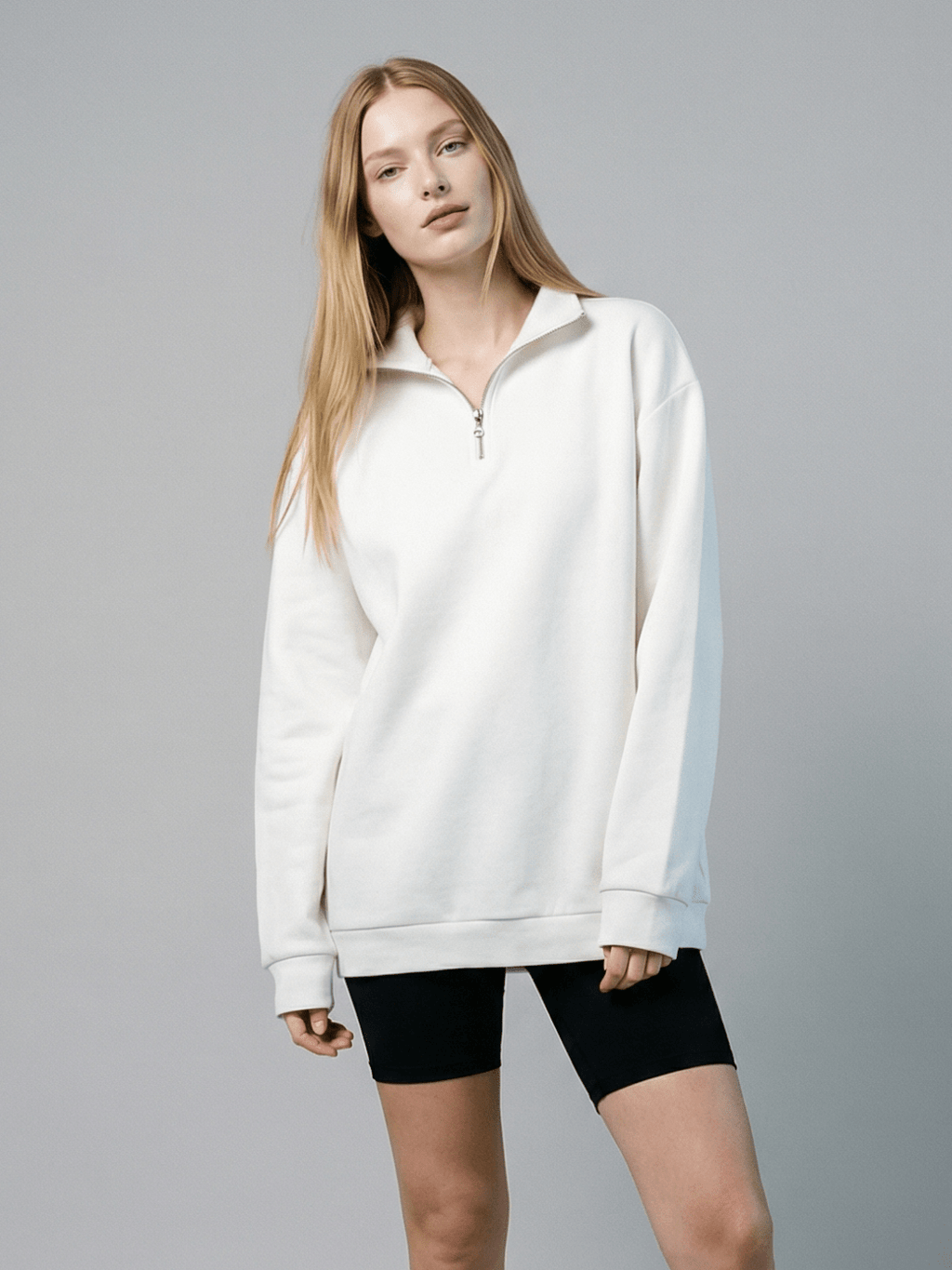 Sasha - Oversized Half-Zip Sweatshirt