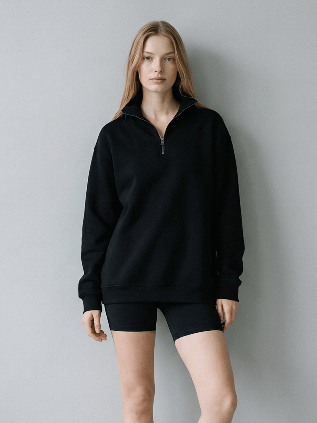 Sasha - Oversized Half-Zip Sweatshirt