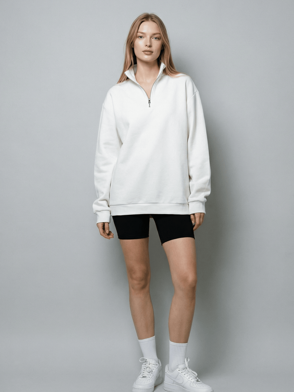 Sasha - Oversized Half-Zip Sweatshirt