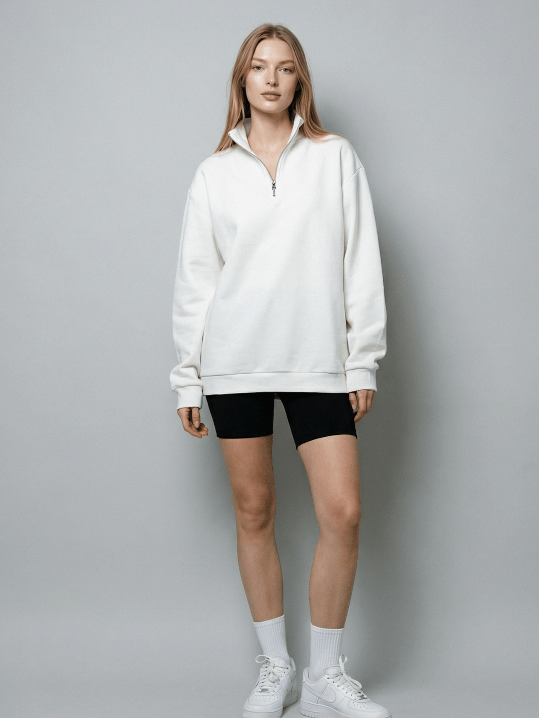Sasha - Oversized Half-Zip Sweatshirt