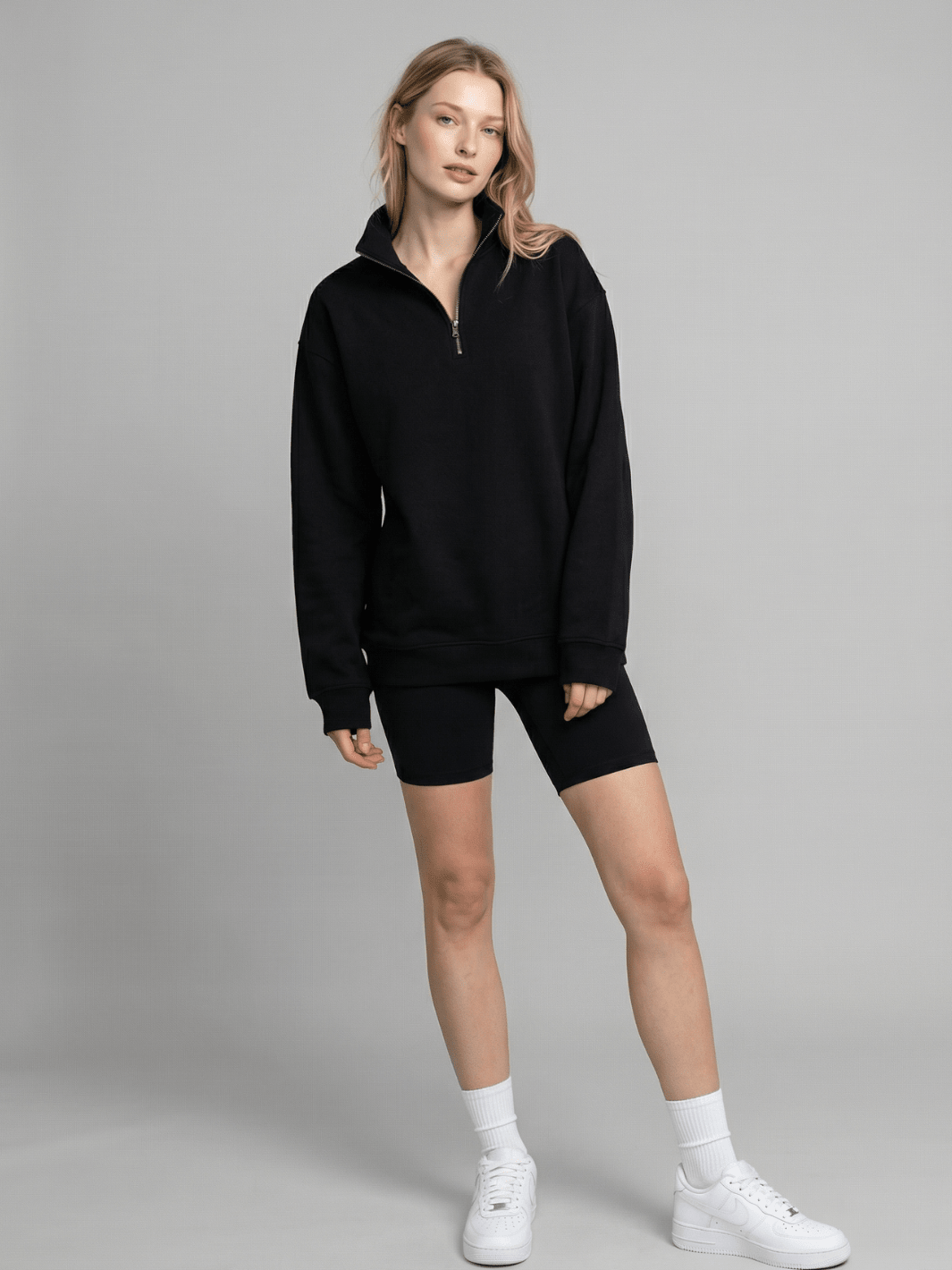 Sasha - Oversized Half-Zip Sweatshirt