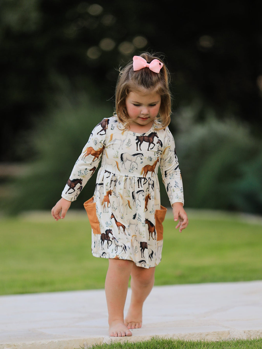 LeAnne - Horse Print Long Sleeve Dress