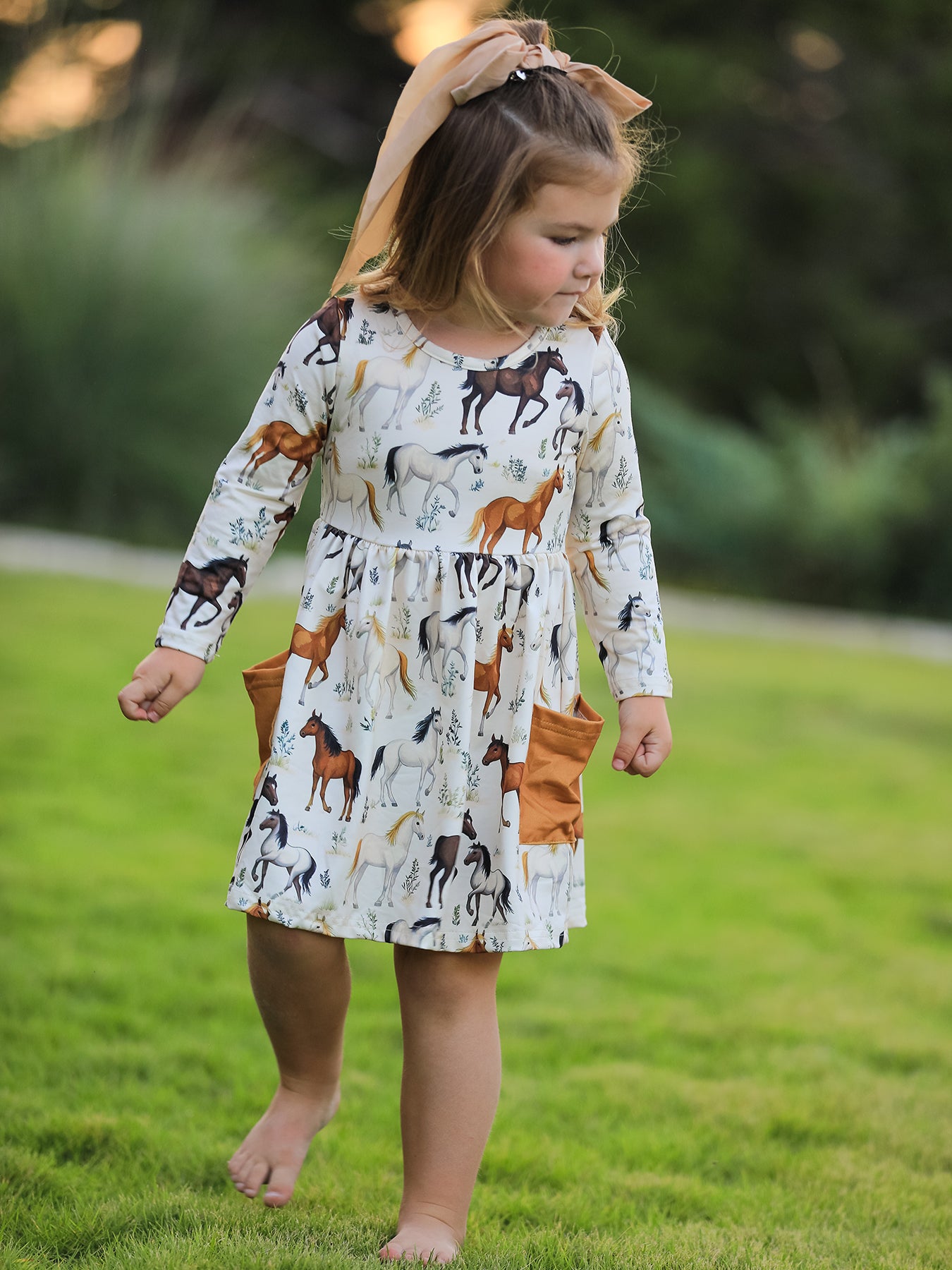 LeAnne - Horse Print Long Sleeve Dress