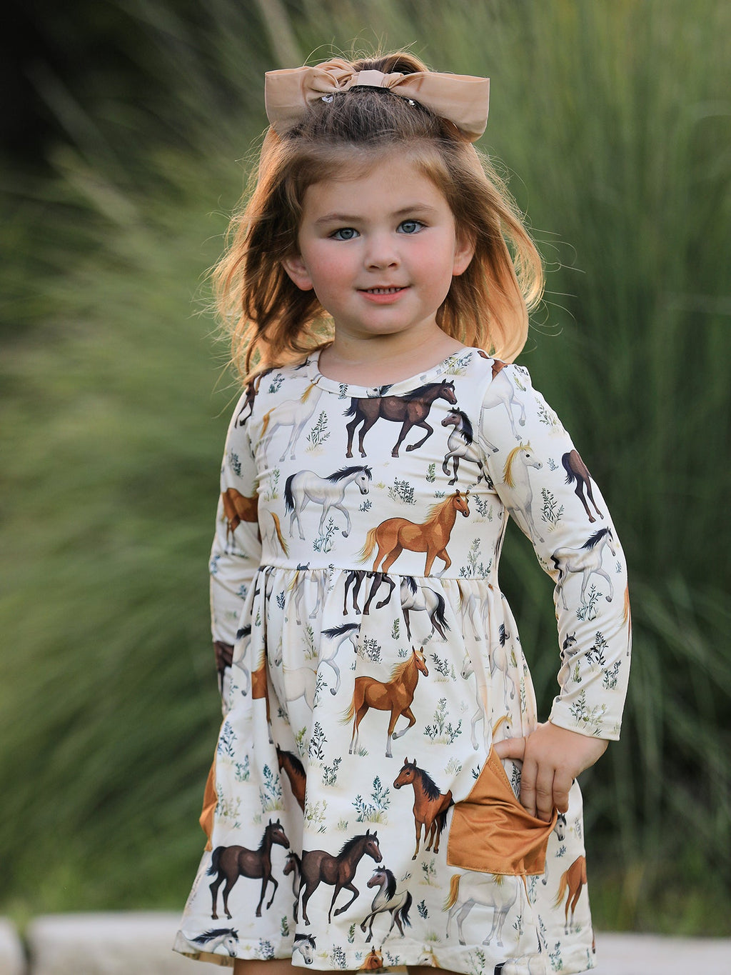 LeAnne - Horse Print Long Sleeve Dress