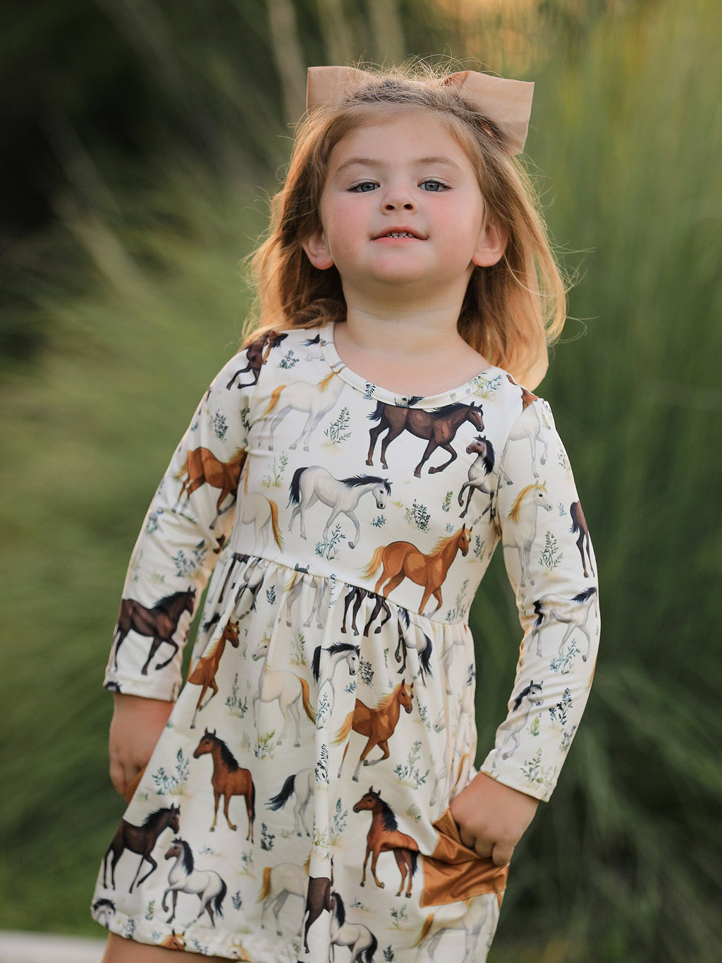 LeAnne - Horse Print Long Sleeve Dress