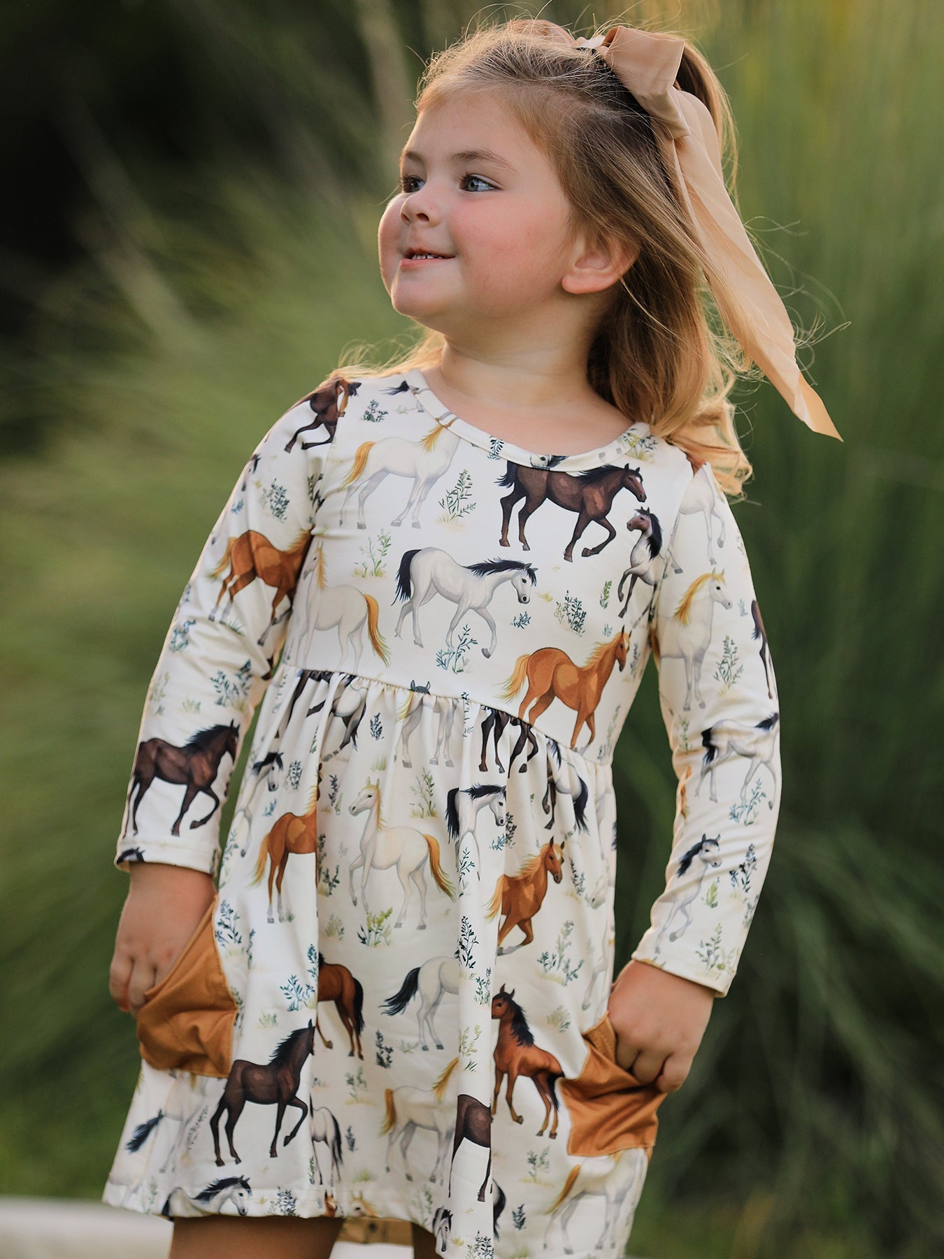 LeAnne - Horse Print Long Sleeve Dress